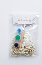 lovi studio artist kit met een gipsen raket, verpotjes en penseel als creatief bedankje