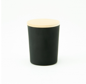 Frosted Geurkaars met Houten Deksel