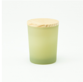 Frosted Geurkaars met Houten Deksel