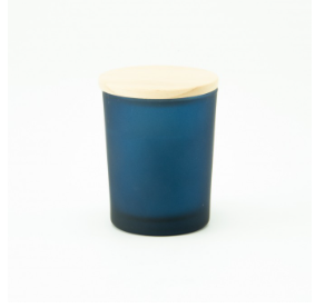 Frosted Geurkaars met Houten Deksel