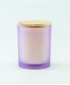 Frosted Geurkaars met Houten Deksel