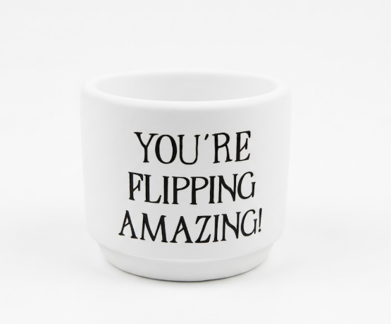 Minibloempot (7x6cm) "You're Flipping Amazing"