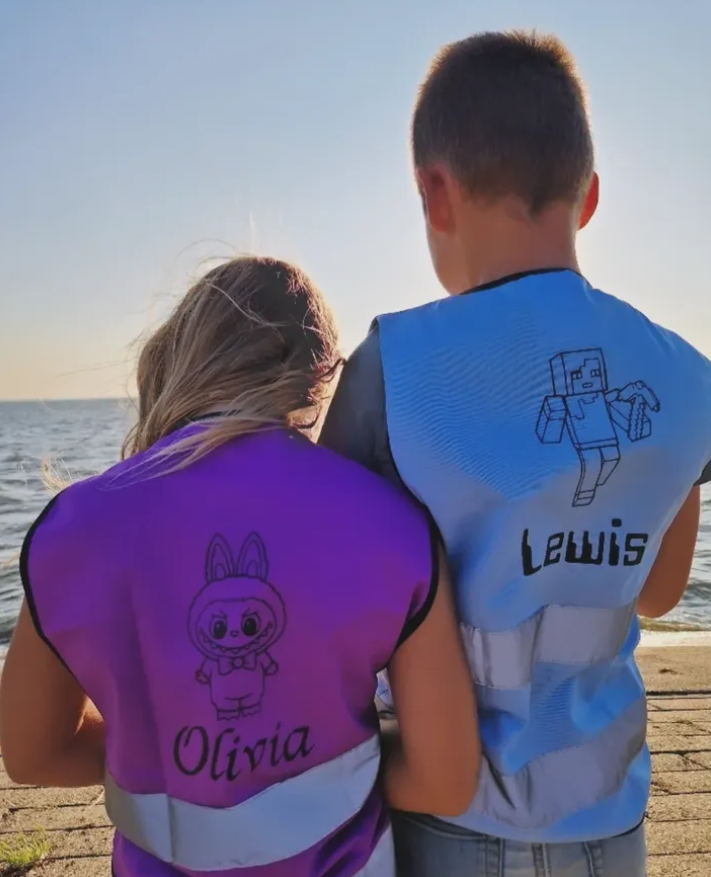 Gepersonaliseerd Fluovest met Naam en Afbeelding