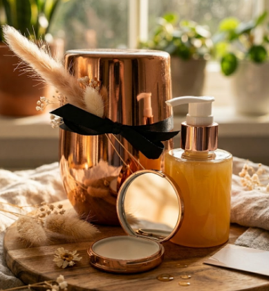 Luxe roségouden bedankset met drinkbeker, lippenbalsem en handzeep – cadeau voor juf, meter of mama van LOVI Studio