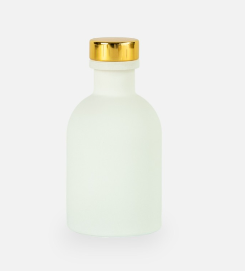 matwitte fles met gouden dop