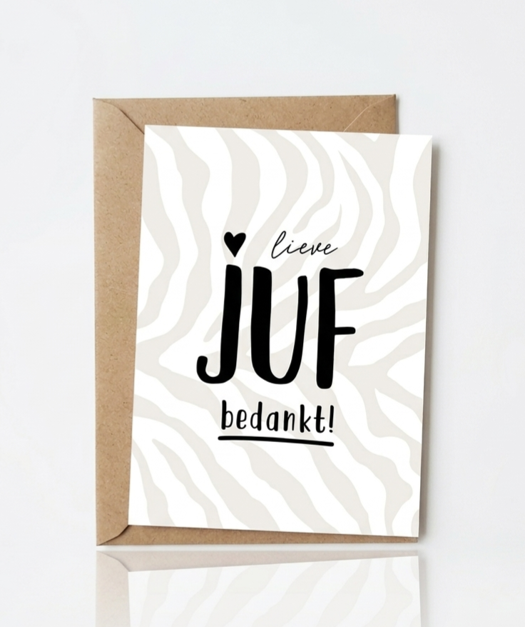 Wenskaart - Lieve Juf Bedankt