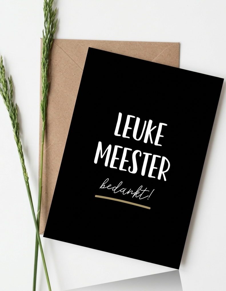Wenskaart leuke meester bedankt