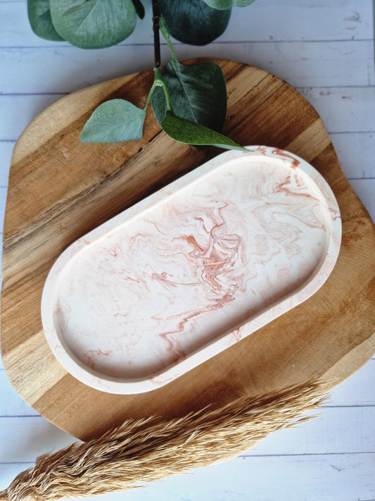Jesmonite Handgemaakt Schaaltje Ovaal – Pink Marble